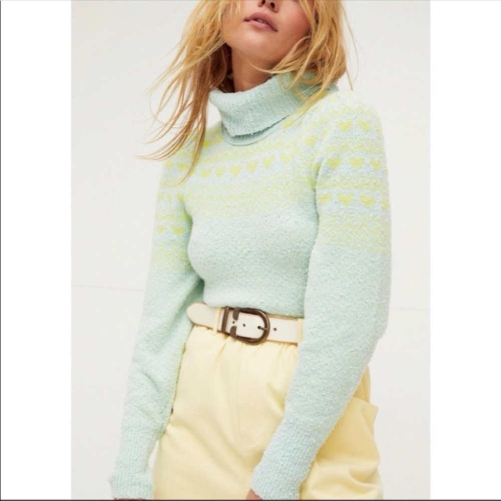 NWOT Free People love notes heart sweater Sz XS - Picture 4 of 9